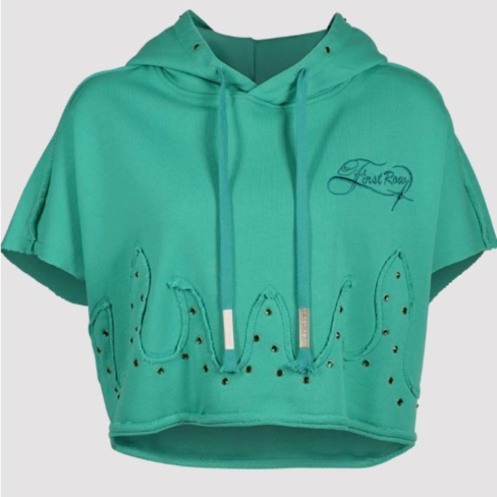 WOMENS FIRST ROW CROPPED FLEECE HOODIE